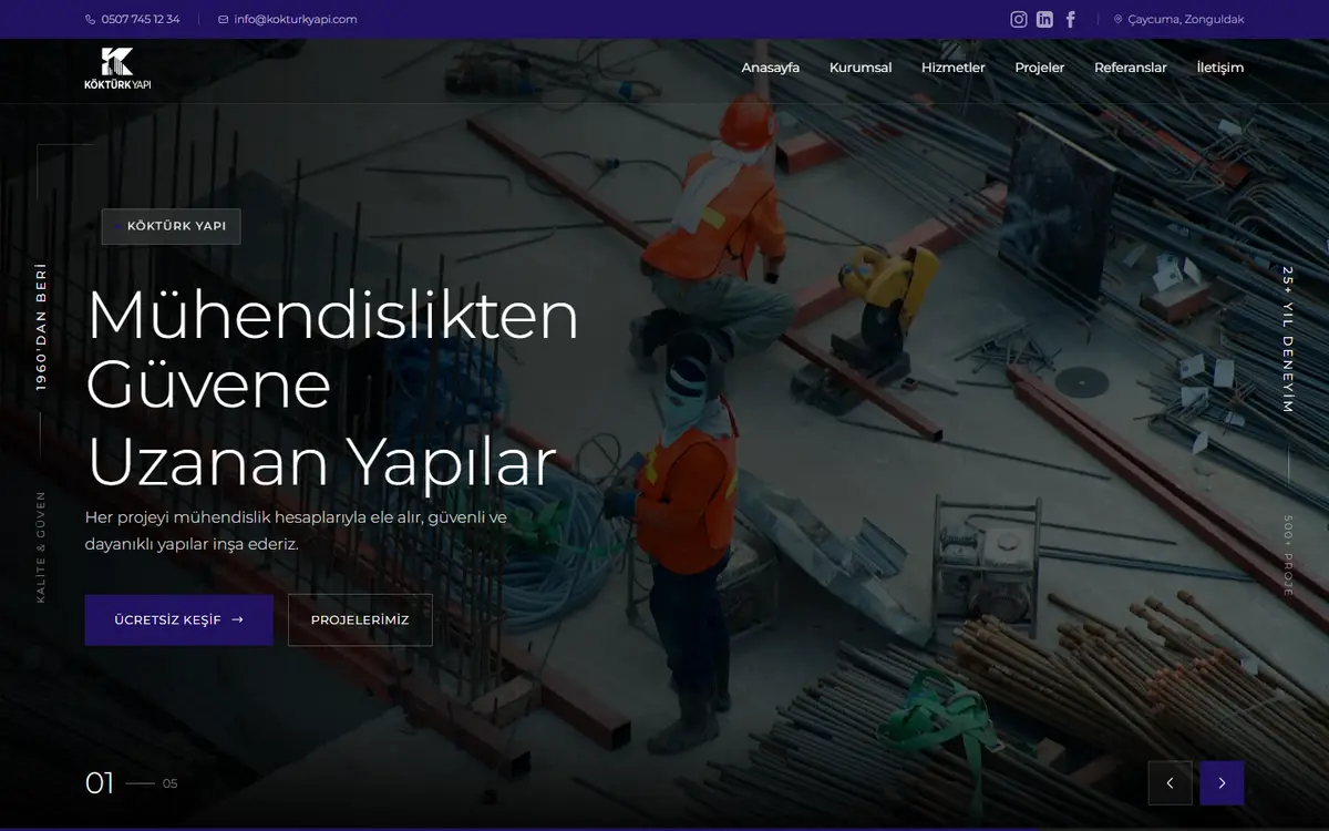 Köktürk Yapı ana sayfası