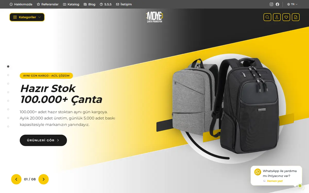 Moye Çanta home page