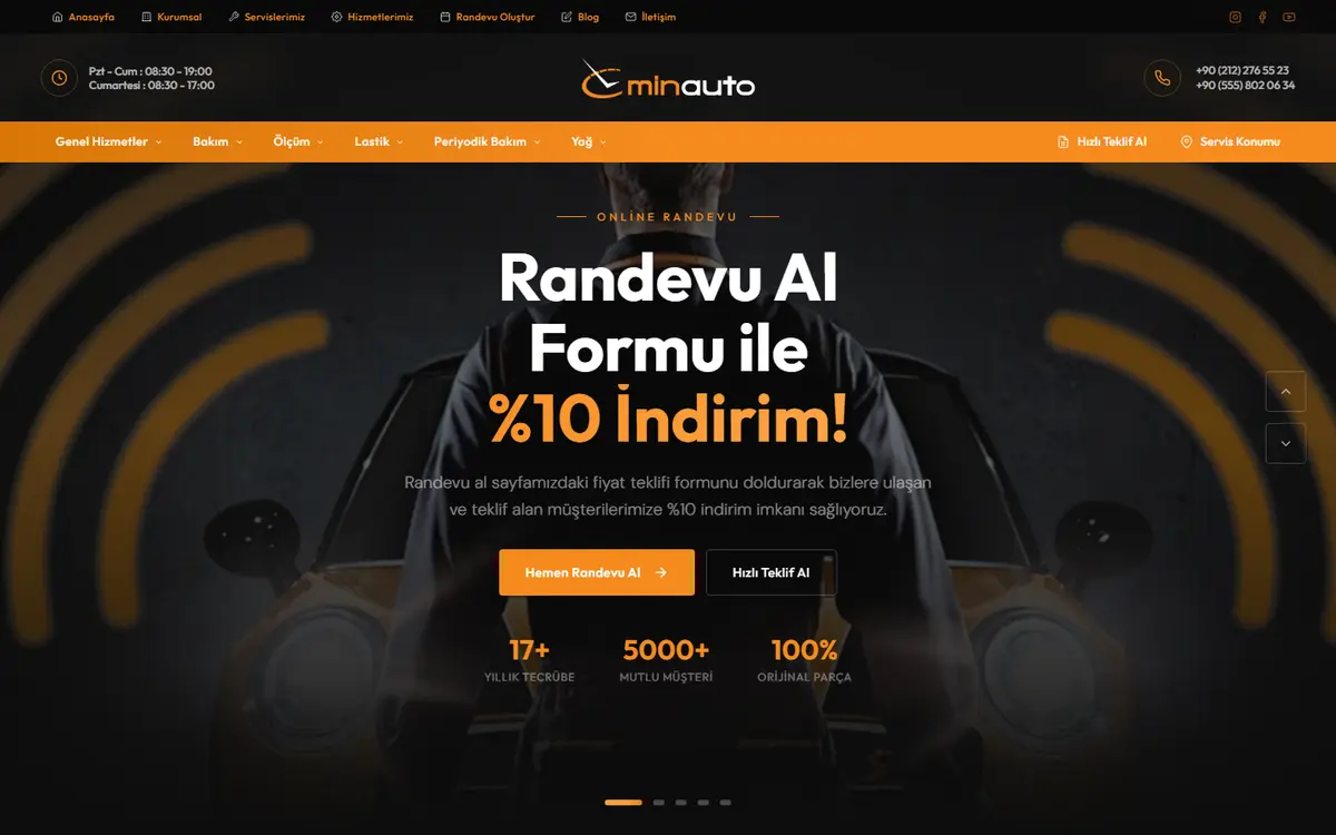 Minauto home page