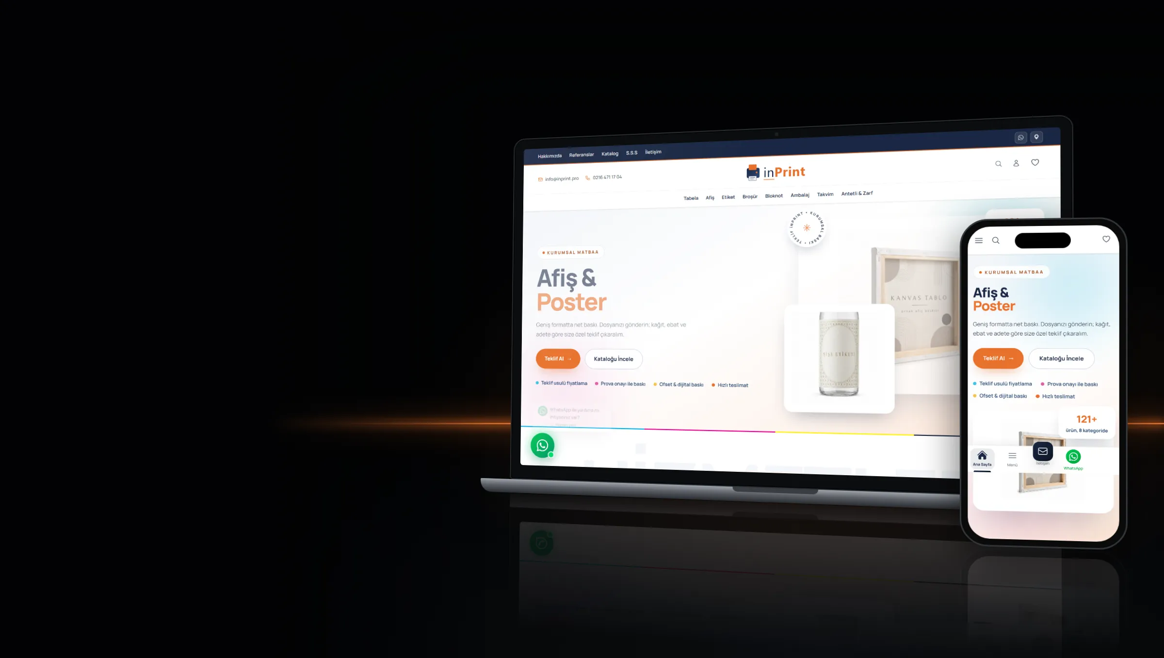 Desktop and mobile view of the Inprint website
